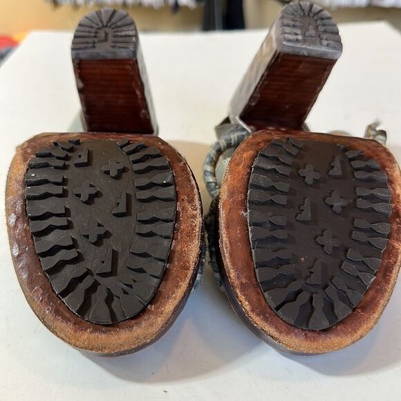 JOHN FLUEVOG Women's Hopscotch Tuggawar Strappy Heeled Sandal Blue Size 7.5 - Picture 10 of 16